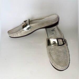 AGL Sand golden leather mules